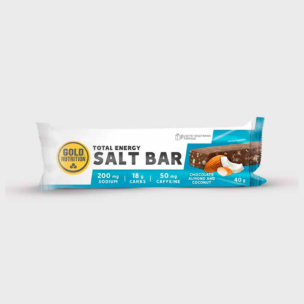 BARRITA ENERGÉTICA GOLD NUTRITION SALT BAR - Cafeína 50mg - Chocolate, Almendra y Coco