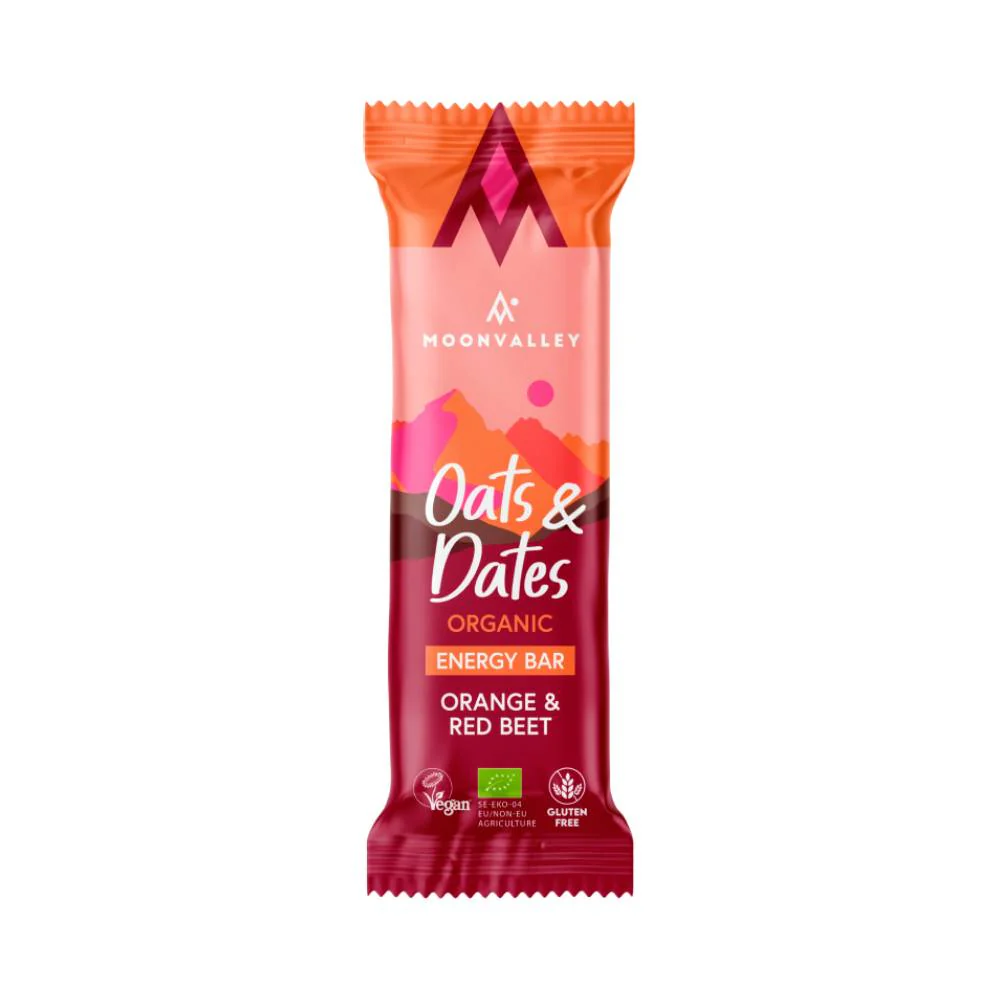 BARRITA ENERGÉTICA MOONVALLEY - Avena, Dátiles, Remolacha y Naranja