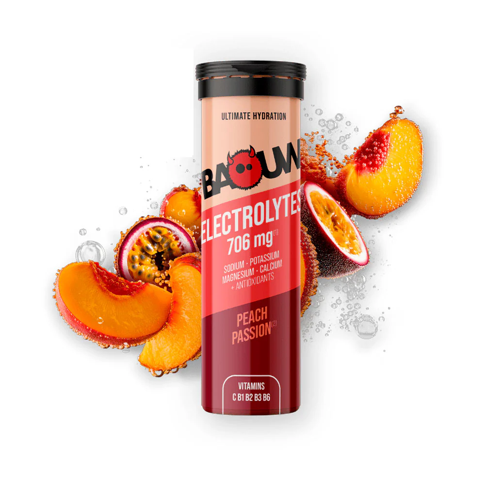 BEBIDA EFERVESCENTE BAOUW ELECTROLITOS - Melocotón y Fruta de la Pasión