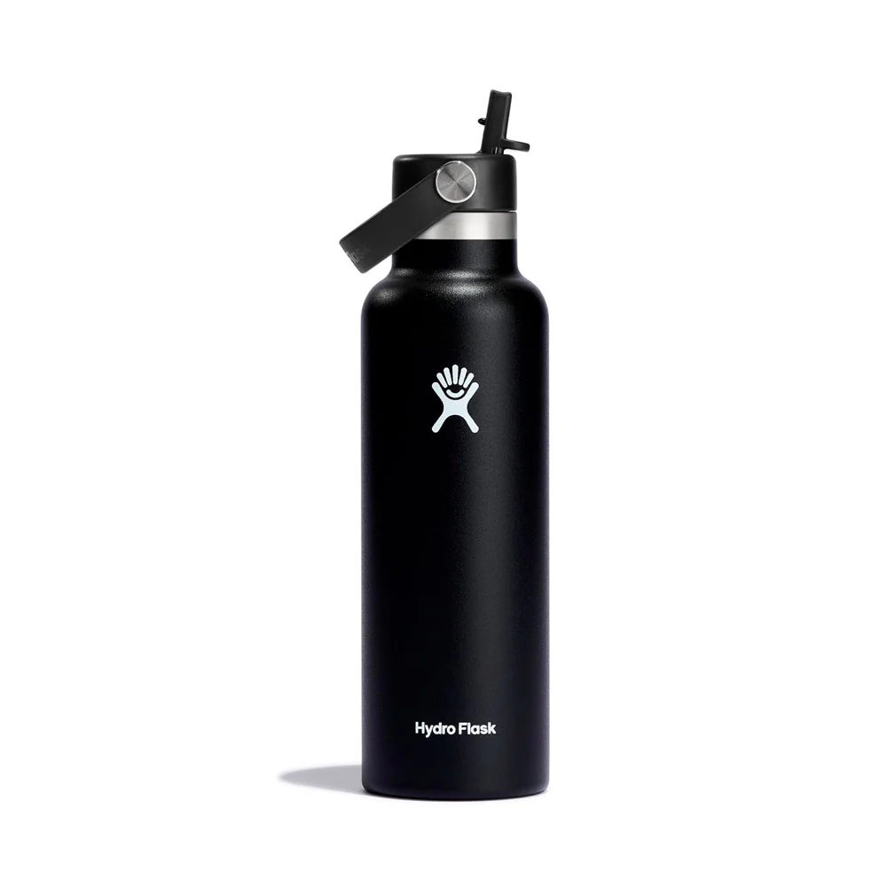 BOTELLA ISOTÉRMICA HYDRO FLASK 620ML CON PAJITA FLEXIBLE - Negro
