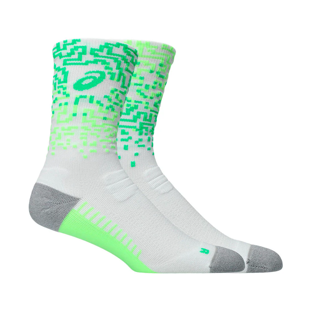CALCETINES ASICS PERFORMANCE RUN CREW - Brilliant White / Illuminate Green / Vital Green