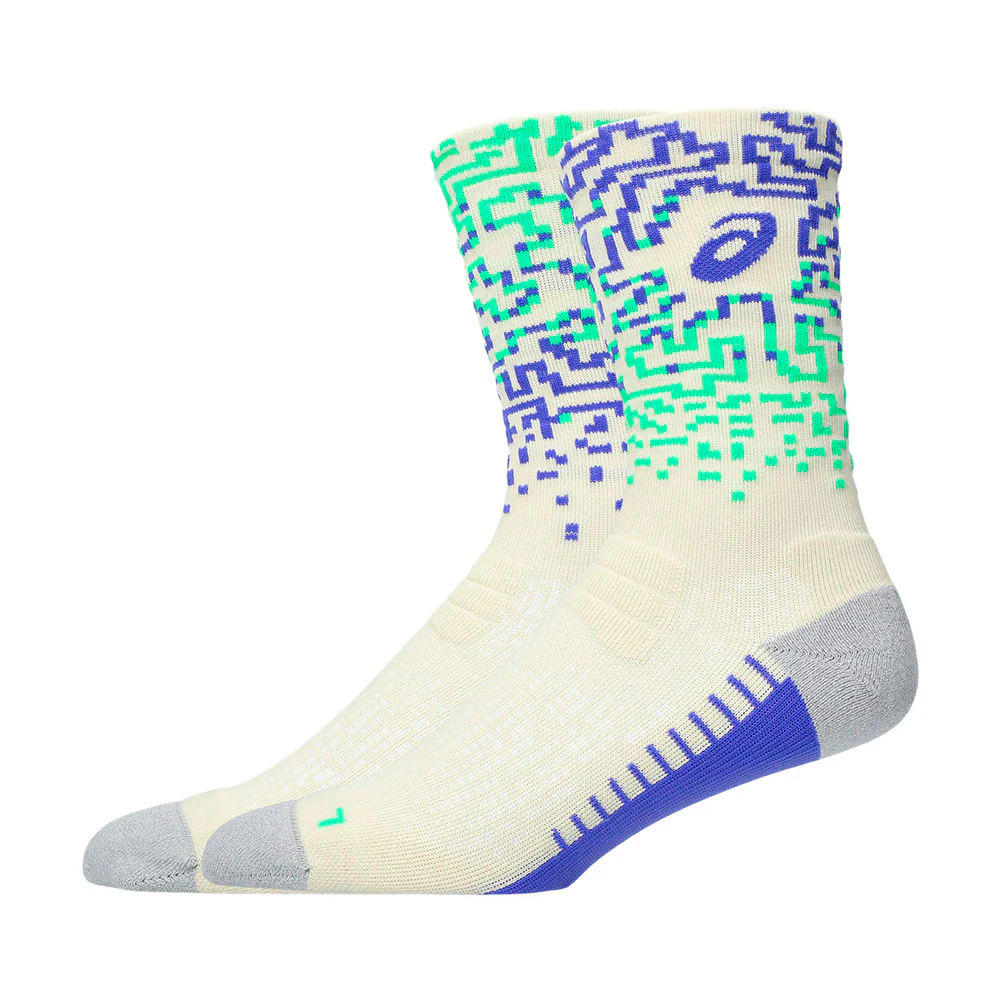 CALCETINES ASICS PERFORMANCE RUN CREW - Ivory / Cobalt Burst / Vital Green - Image 2