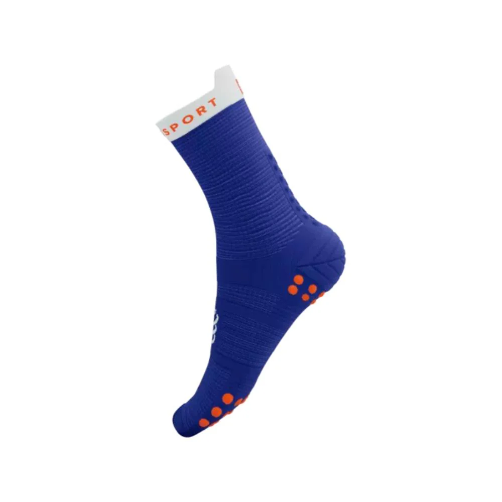 CALCETINES COMPRESSPORT PRO RACING V4.0 RUN HIGH - Dazz Blue / White - Image 4