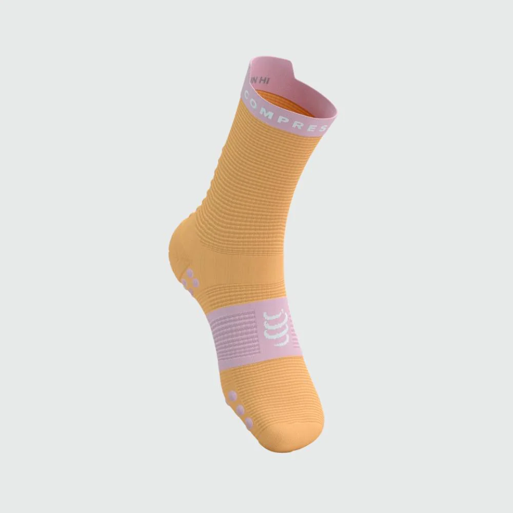 CALCETINES COMPRESSPORT PRO RACING V4.0 RUN HIGH - Orange / Pink - Image 2