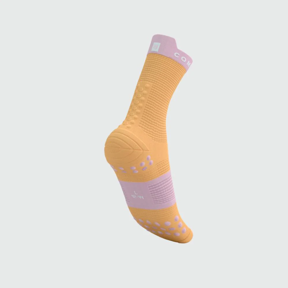 CALCETINES COMPRESSPORT PRO RACING V4.0 RUN HIGH - Orange / Pink - Image 4