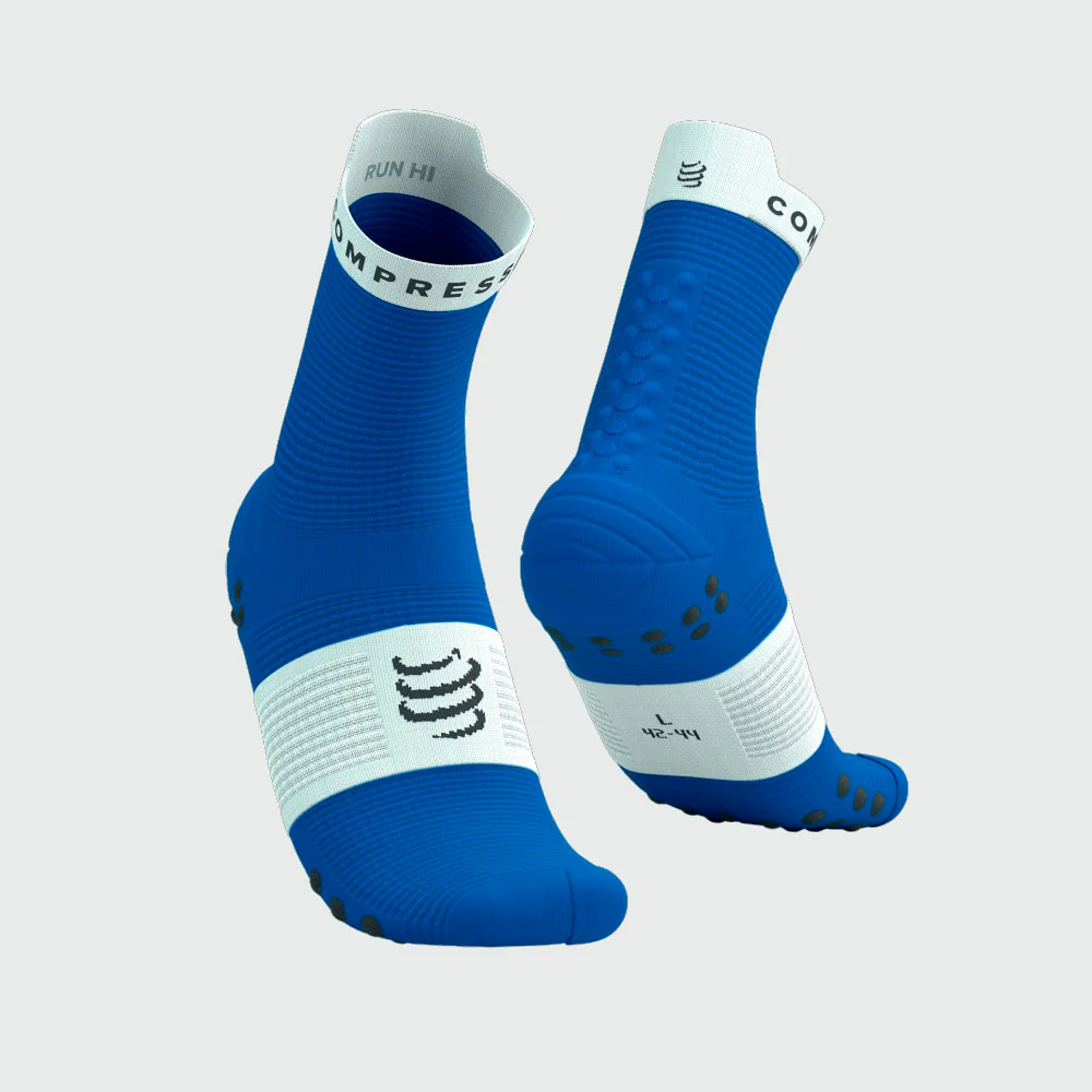CALCETINES COMPRESSPORT PRO RACING V4.0 RUN HIGH - Princess Blue / White
