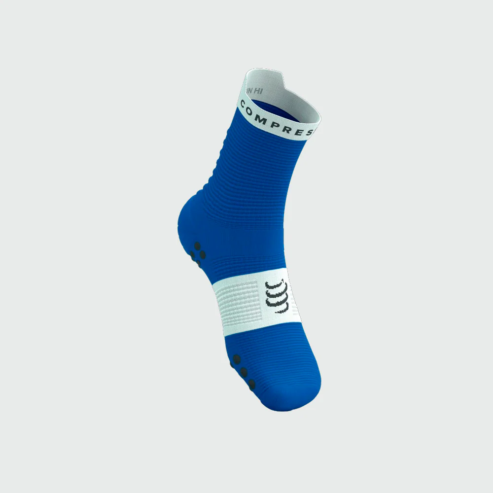 CALCETINES COMPRESSPORT PRO RACING V4.0 RUN HIGH - Princess Blue / White - Image 2