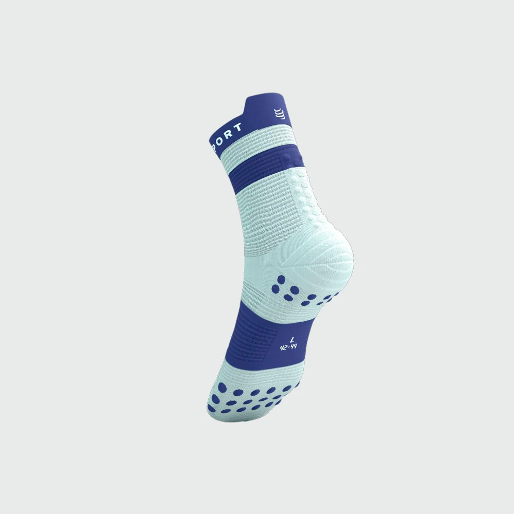 CALCETINES COMPRESSPORT PRO RACING V4.0 RUN HIGH - Star White / Orient Blue - Image 3