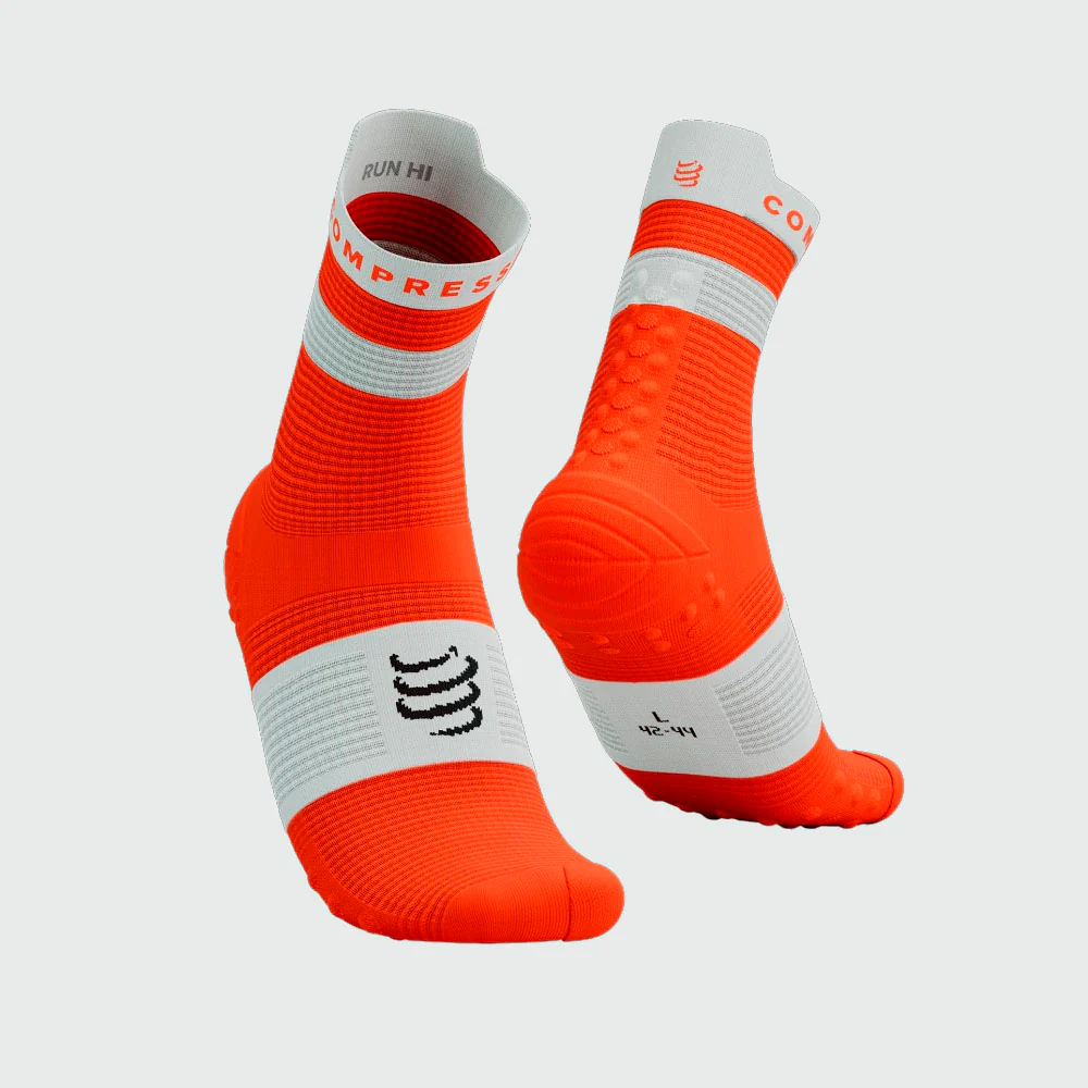 CALCETINES COMPRESSPORT PRO RACING V4.0 RUN HIGH - Tigerlily / White