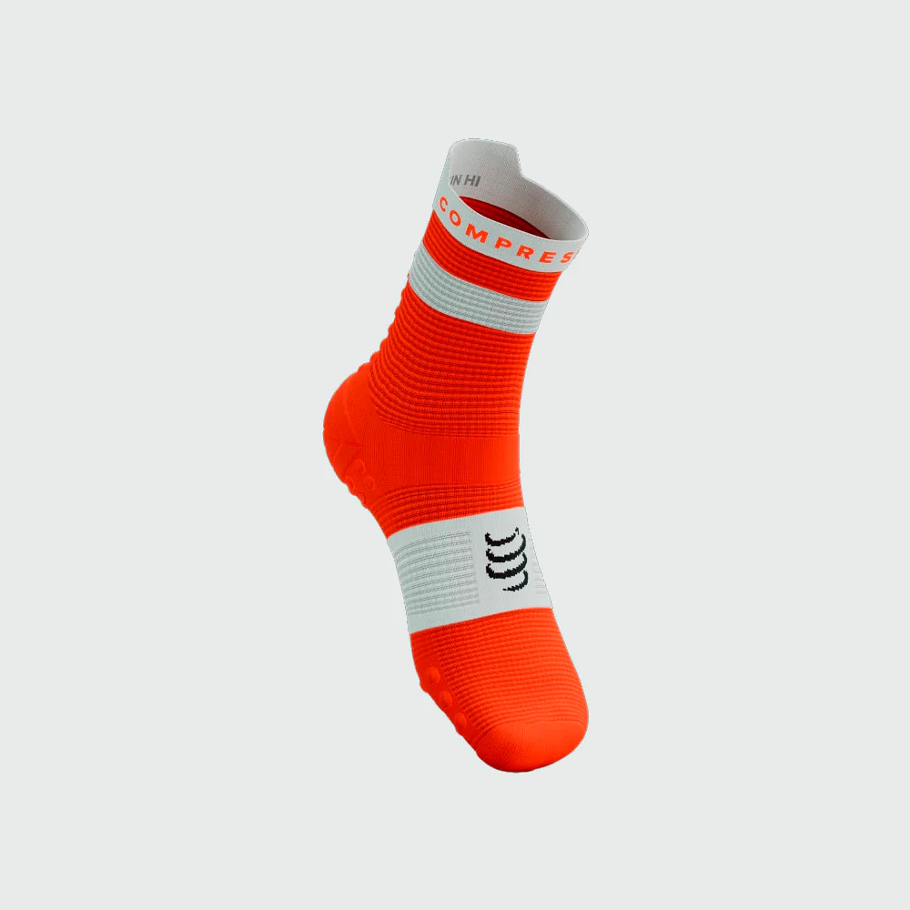 CALCETINES COMPRESSPORT PRO RACING V4.0 RUN HIGH - Tigerlily / White - Image 2