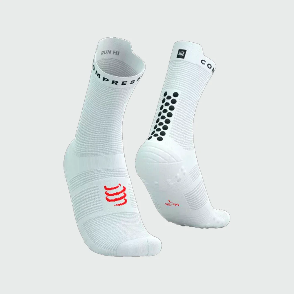 CALCETINES COMPRESSPORT PRO RACING V4.0 RUN HIGH - White / Black