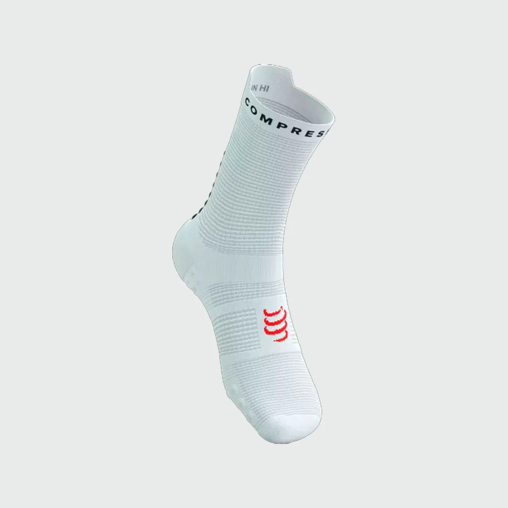 CALCETINES COMPRESSPORT PRO RACING V4.0 RUN HIGH - White / Black - Image 2