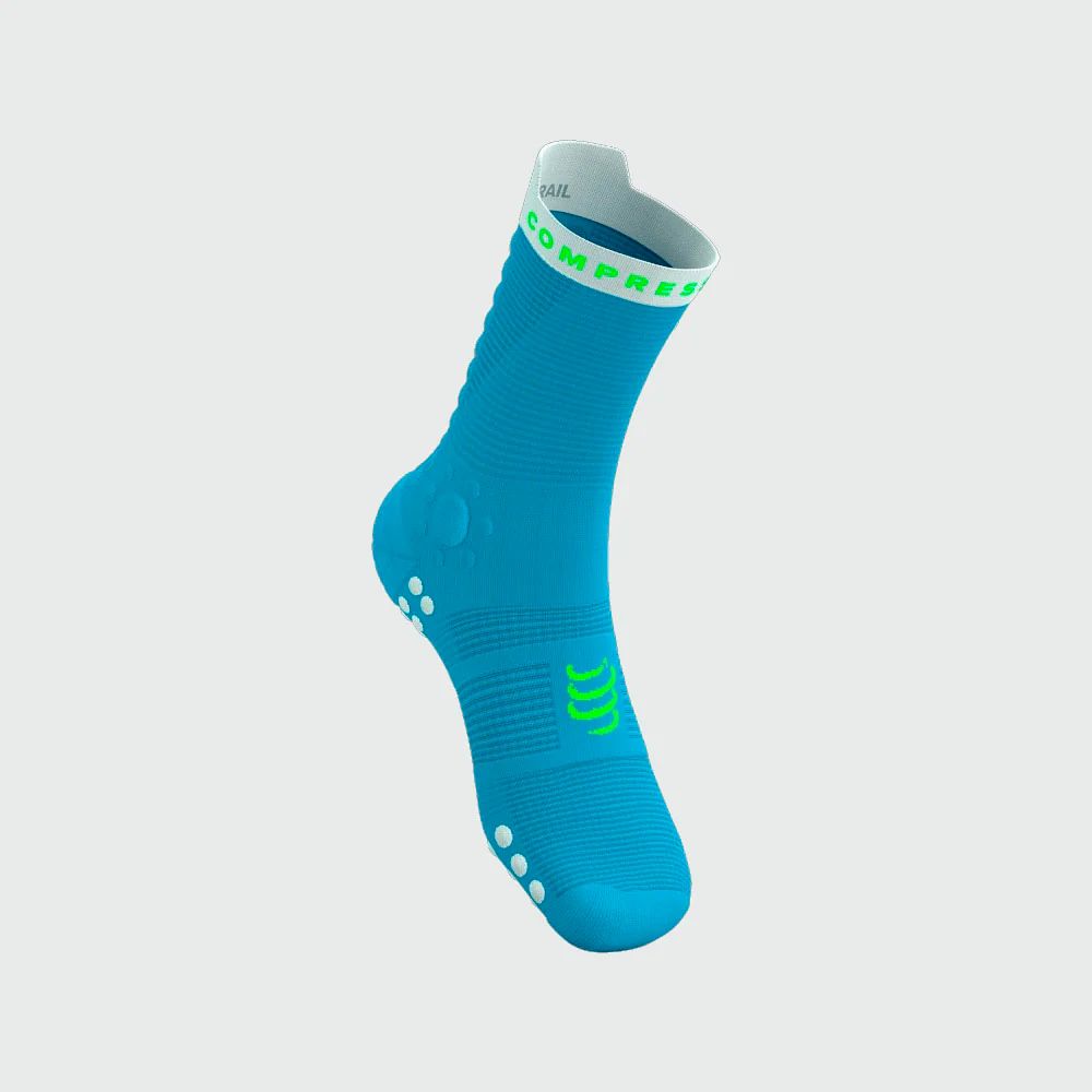 CALCETINES COMPRESSPORT PRO RACING V4.0 TRAIL - Norse Blue / Neon Green - Image 2