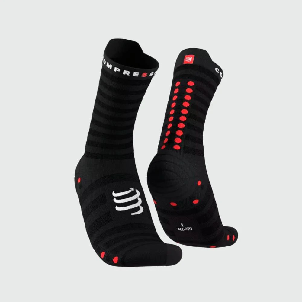 CALCETINES COMPRESSPORT PRO RACING V4.0 ULTRALIGHT RUN HIGH - Black / Red