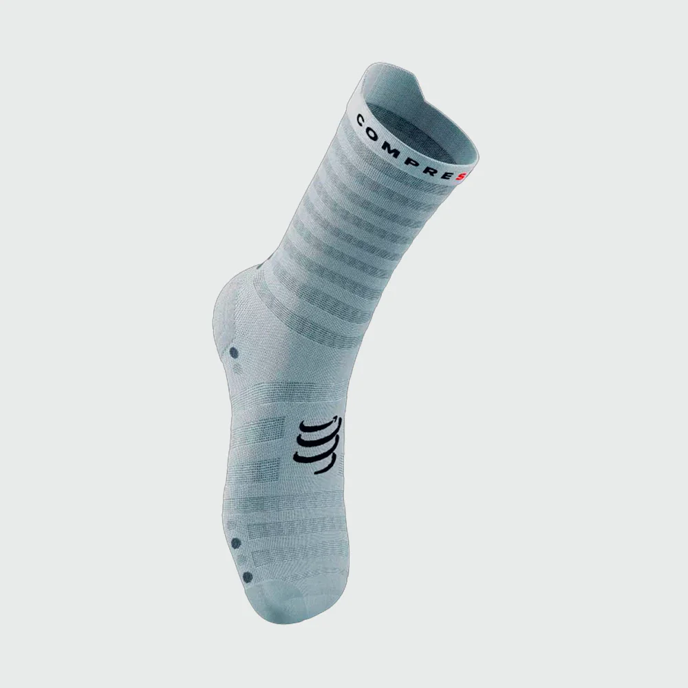 CALCETINES COMPRESSPORT PRO RACING V4.0 ULTRALIGHT RUN HIGH - White / Alloy - Image 2