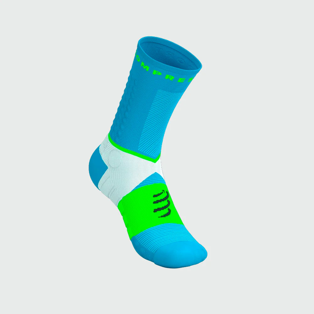 CALCETINES COMPRESSPORT ULTRA TRAIL V2.0 - Norse Blue / Neon Green - Image 2