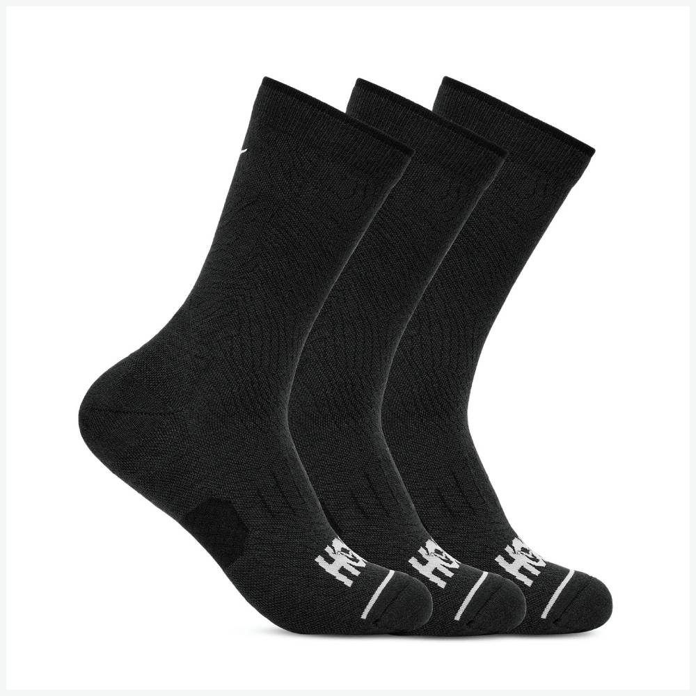 CALCETINES HOKA CREW (PACK 3 CALCETINES) - Black