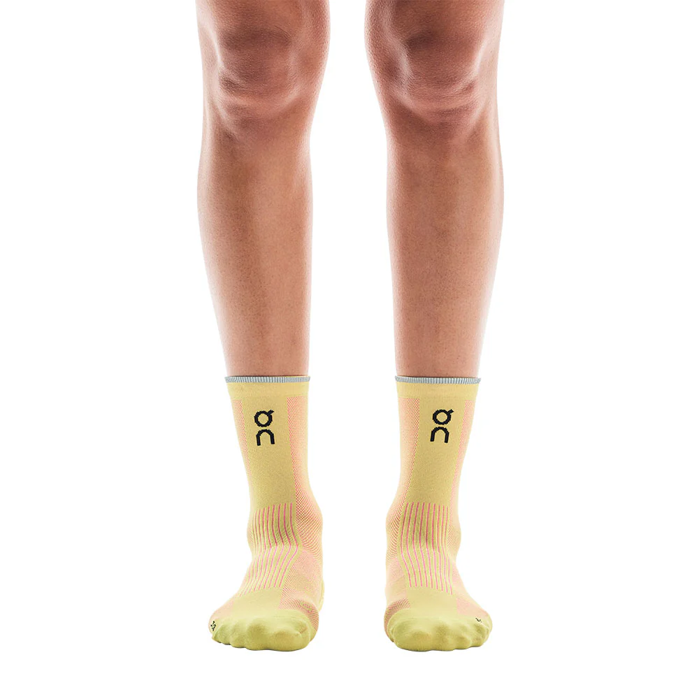 CALCETINES ON ELITE RUN HIGH - Limelight / Pink - Image 2