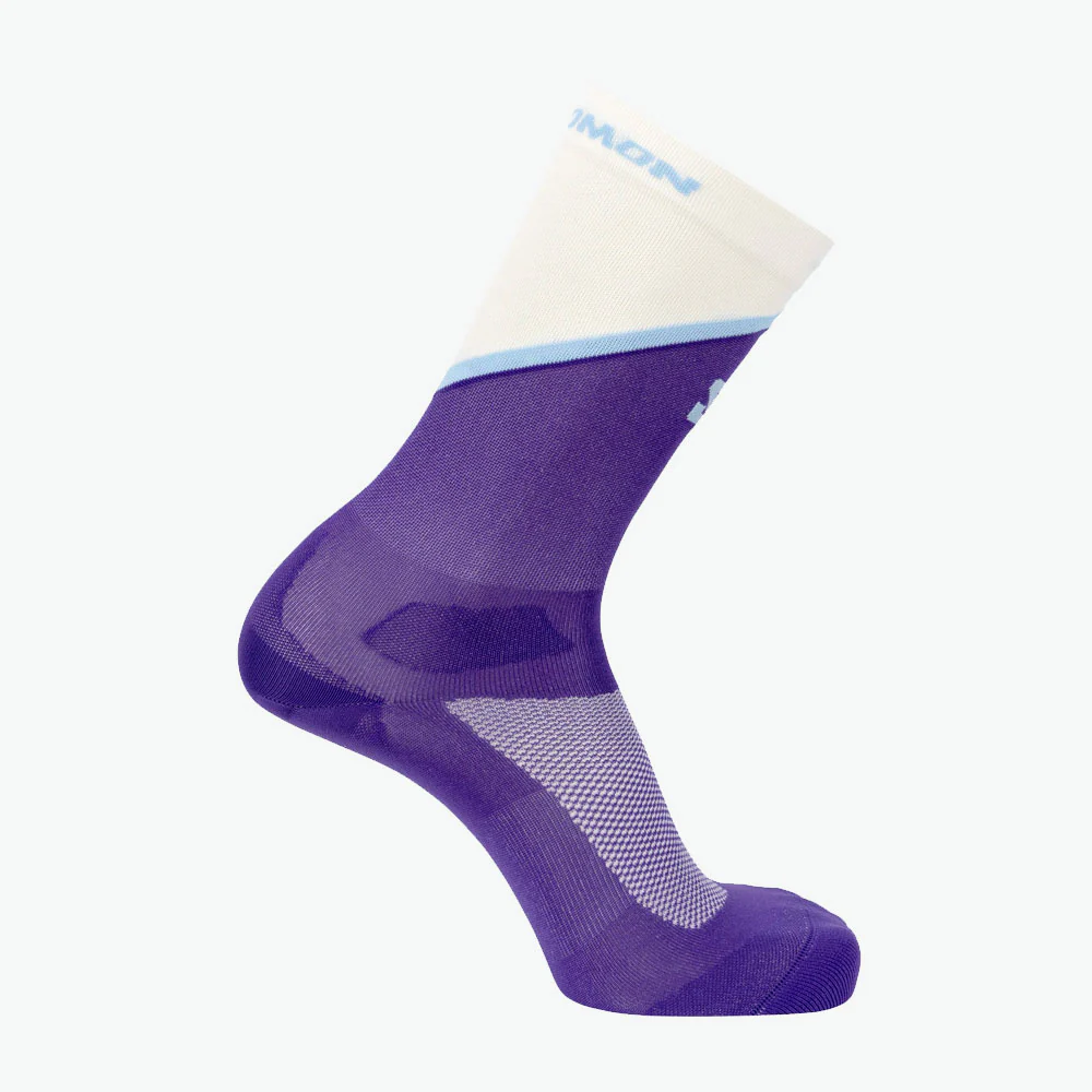 CALCETINES SALOMON PULSE CREW - Brunnera Blue / Vanilla Ice / Deep Blue