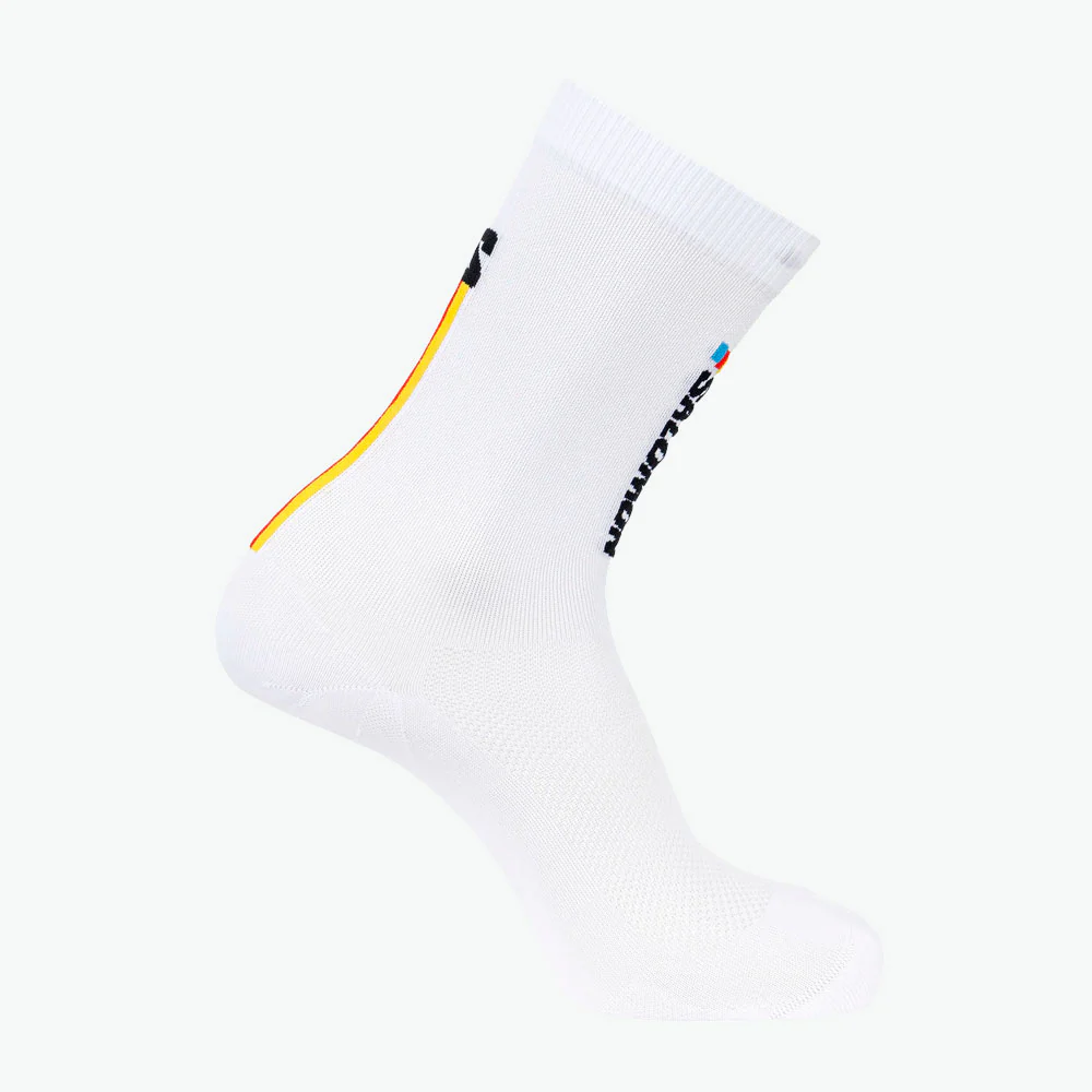 CALCETINES SALOMON PULSE RACE FLAG CREW - White
