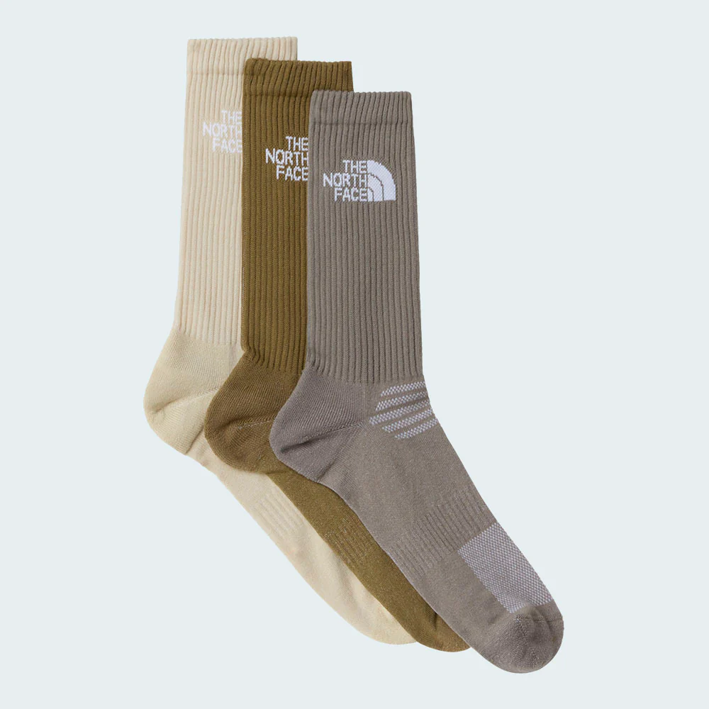 CALCETINES THE NORTH FACE MULTISPORT CREW (PACK 3 CALCETINES) - Stone Slab / Desert Stone / Cedar