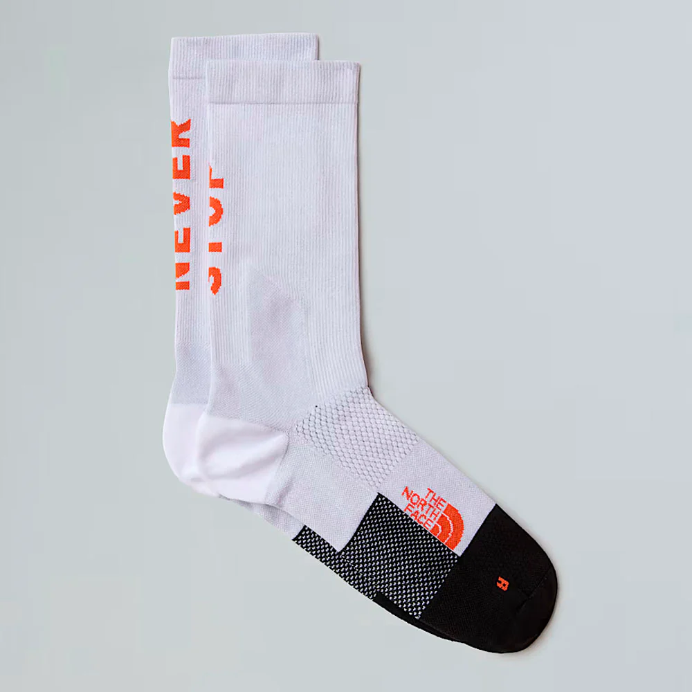 CALCETINES THE NORTH FACE TRAIL RUN CREW NEVER STOP - TNF White / Acrylic Orange