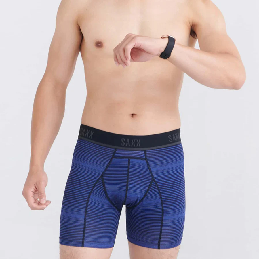 CALZONCILLOS BÓXER SAXX KINETIC LIGHT-COMPRESSION MESH - Negro / Azul - Image 2