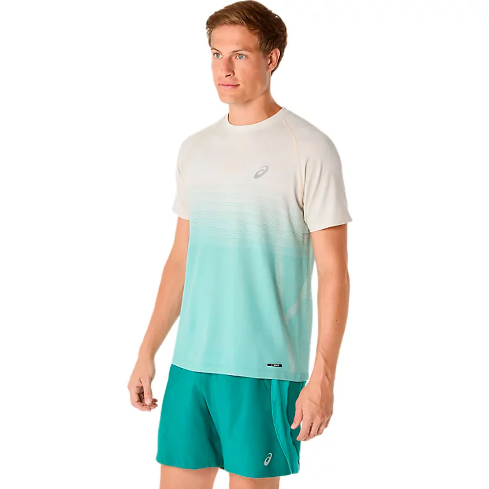 CAMISETA ASICS SEAMLESS SS TOP - Birch / Oasis Green - Image 3
