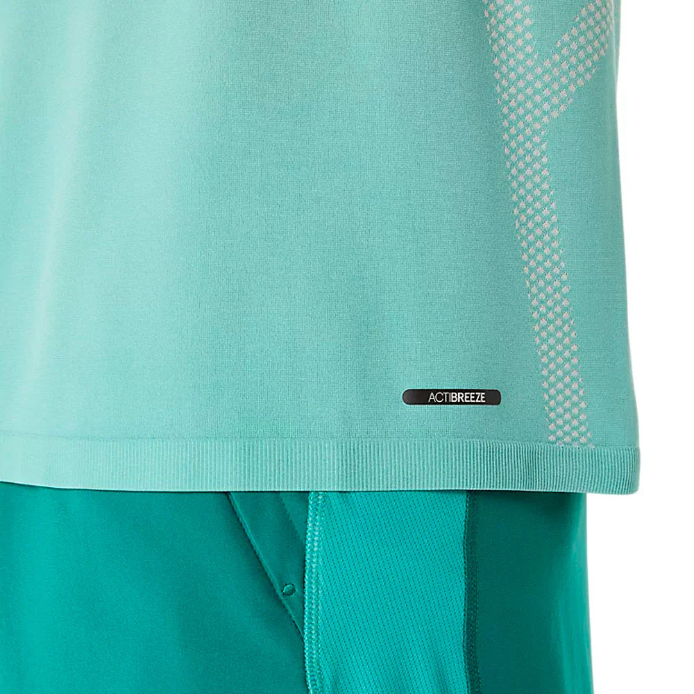 CAMISETA ASICS SEAMLESS SS TOP - Birch / Oasis Green - Image 5