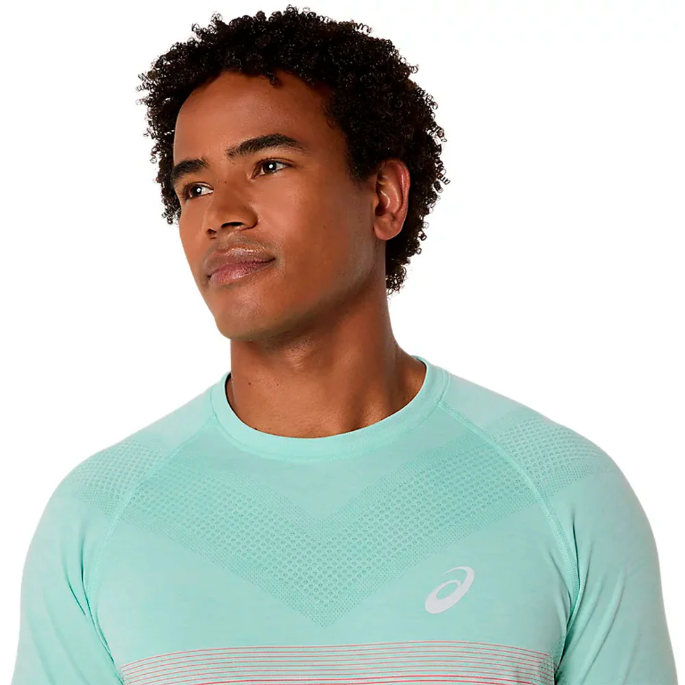 CAMISETA ASICS SEAMLESS SS TOP - Coral Reef / Oasis Green - Image 4