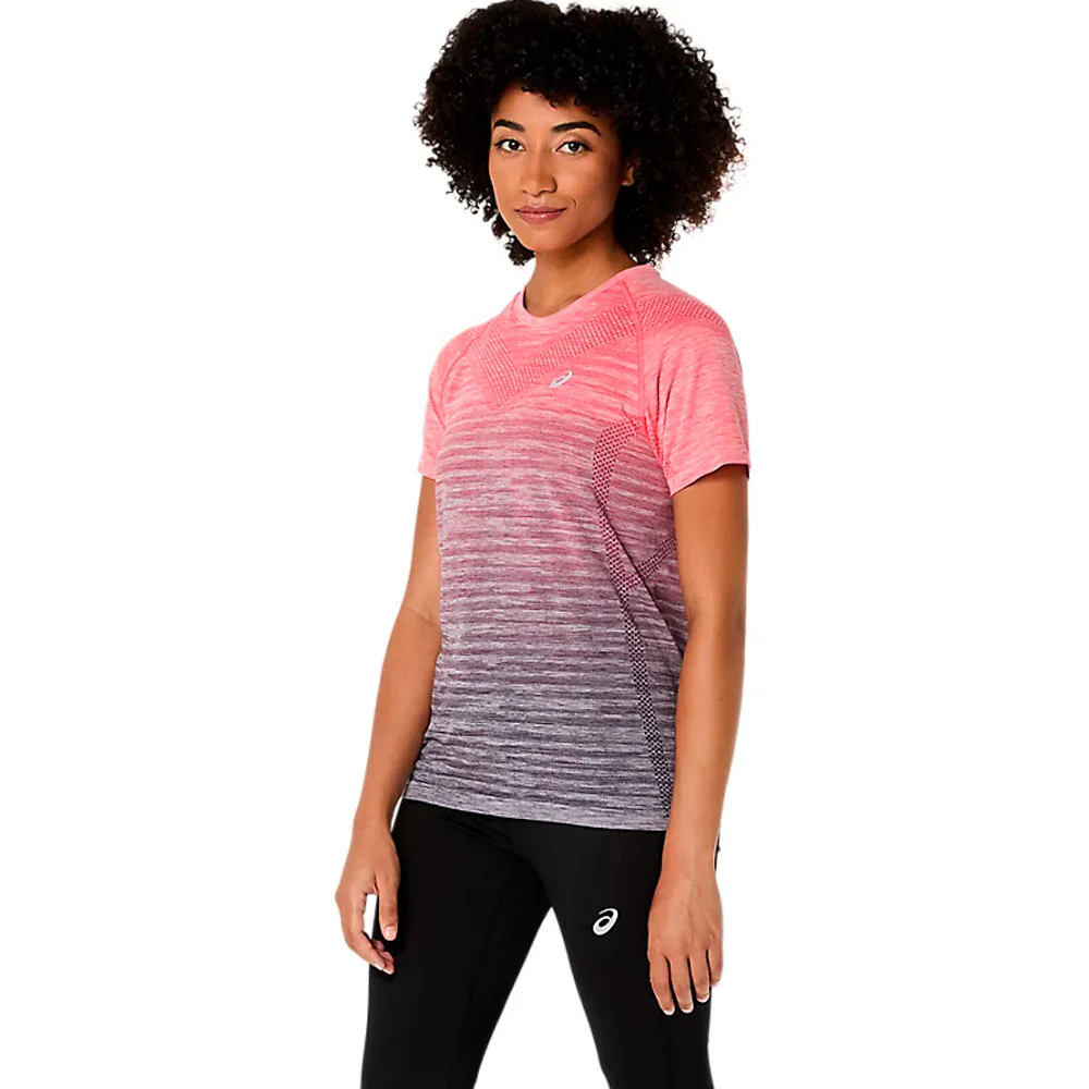 CAMISETA ASICS SEAMLESS SS TOP MUJER - Coral Reef / Greyish Purple - Image 3