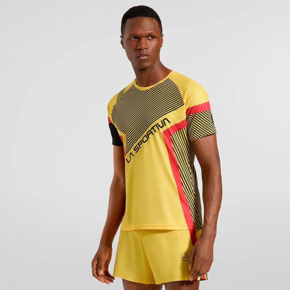 CAMISETA LA SPORTIVA FLOW - Black / Yellow