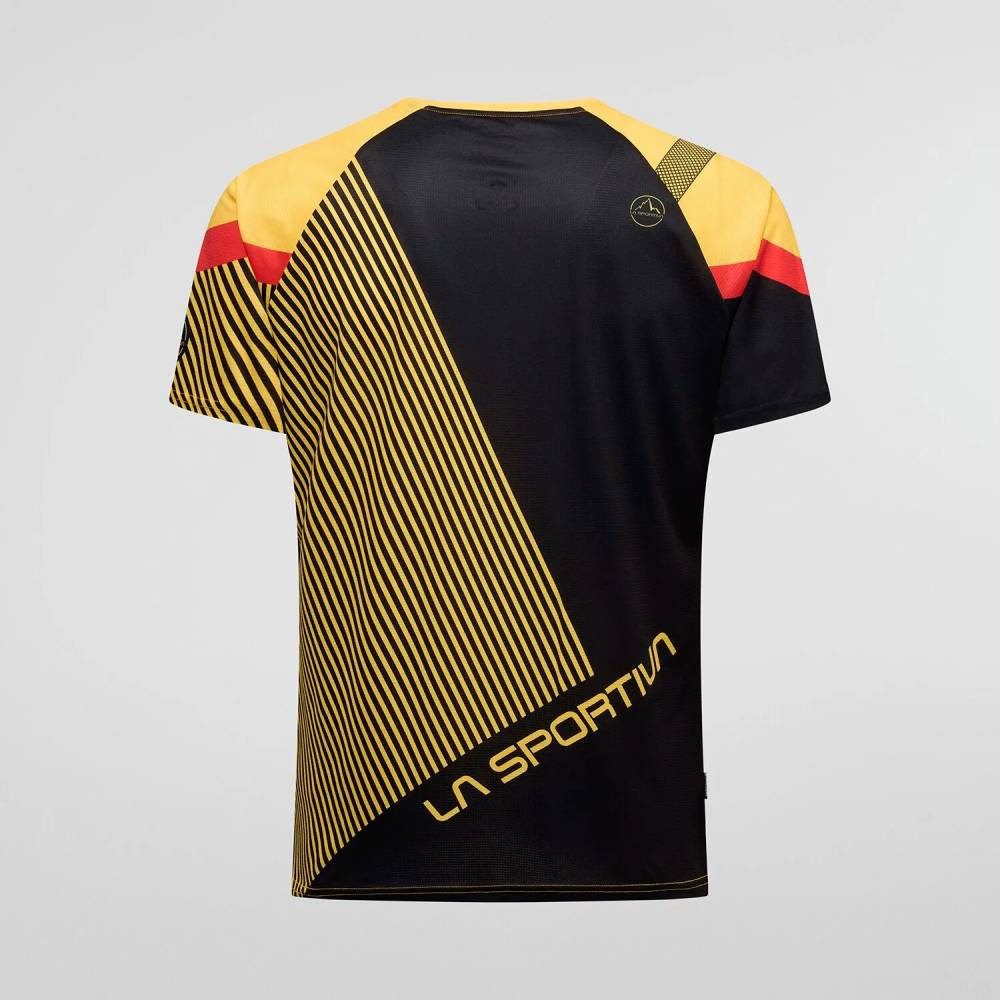 CAMISETA LA SPORTIVA FLOW - Black / Yellow - Image 4