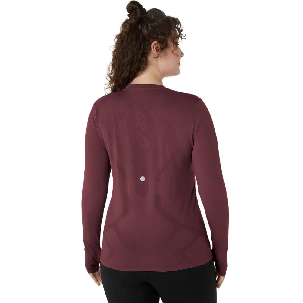 CAMISETA MANGA LARGA ASICS ROAD SEAMLESS LS TOP MUJER - Dark Currant / Port Royal - Image 2