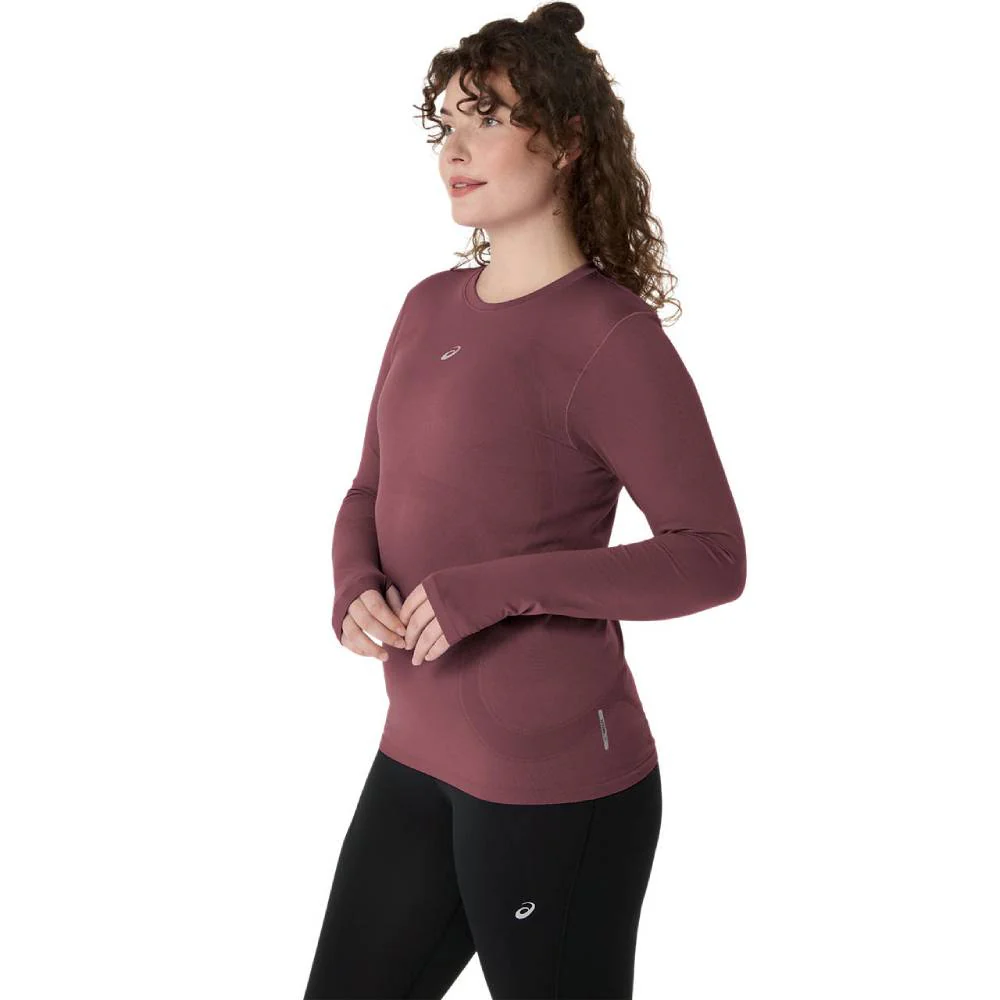 CAMISETA MANGA LARGA ASICS ROAD SEAMLESS LS TOP MUJER - Dark Currant / Port Royal - Image 3