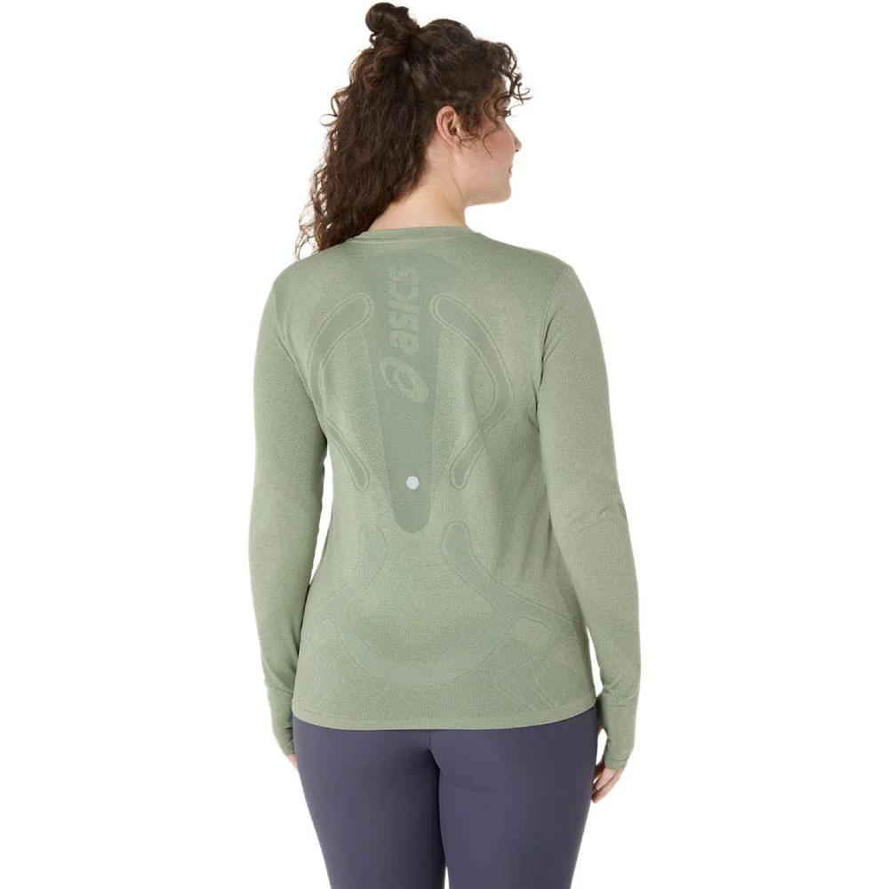 CAMISETA MANGA LARGA ASICS ROAD SEAMLESS LS TOP MUJER - Monument Blue / Whisper Green - Image 2