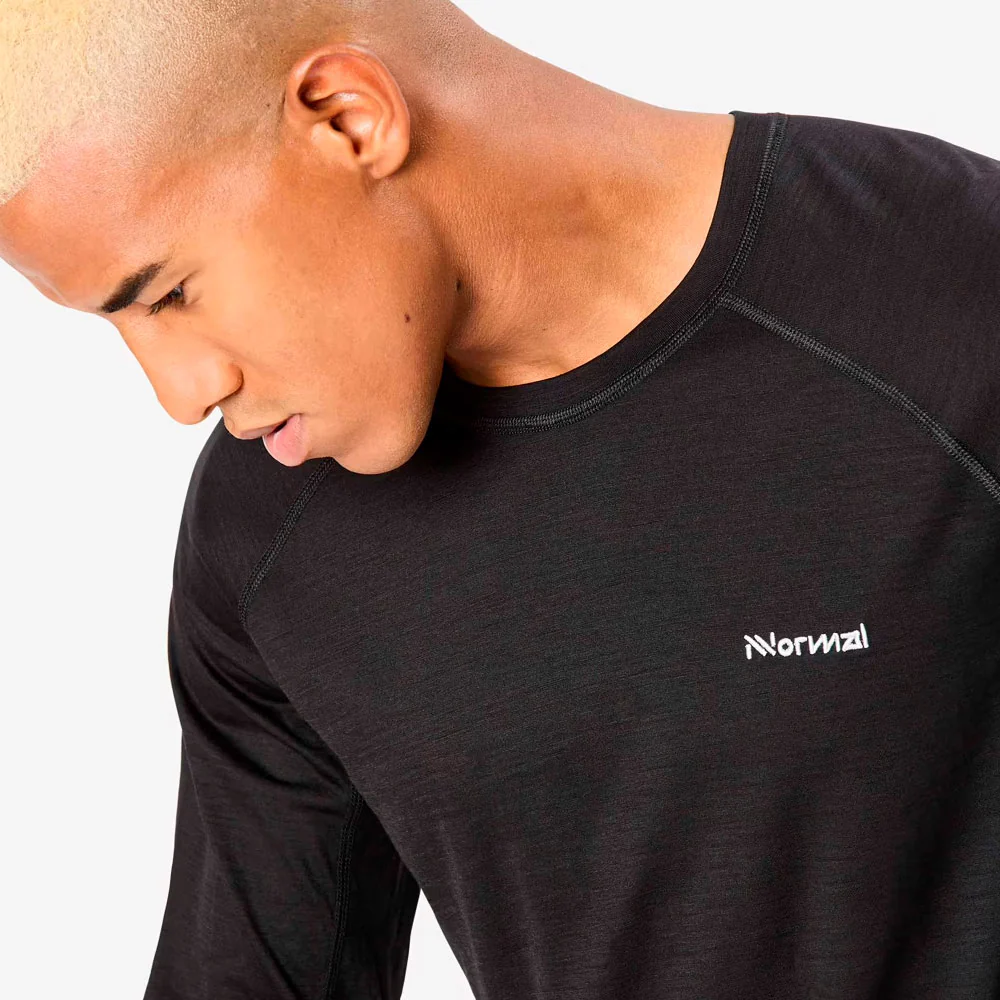 CAMISETA MANGA LARGA NNORMAL MERINO - Negro - Image 3