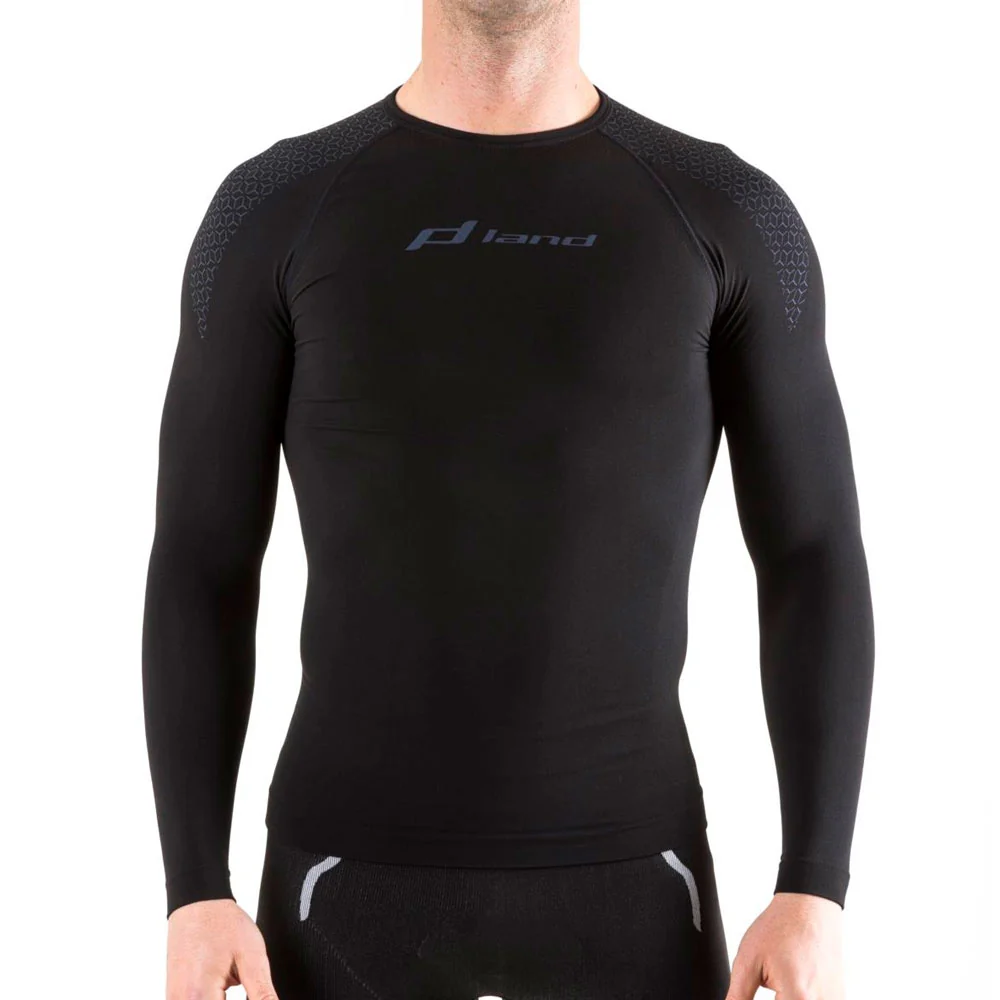 CAMISETA TÉRMICA MANGA LARGA LAND ESSENTIAL - Negro / Gris