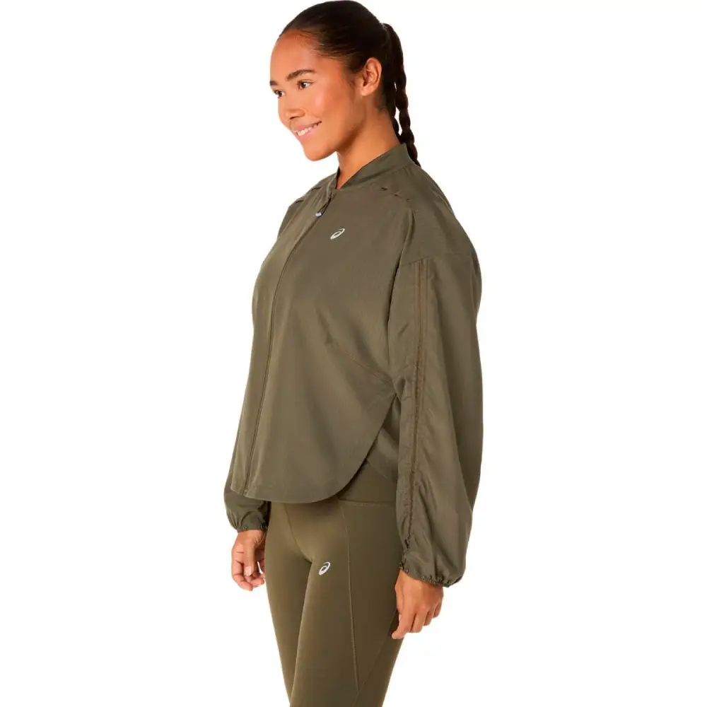CHAQUETA ASICS NAGINO RUN ADJUSTABLE MUJER - Dark Olive - Image 2