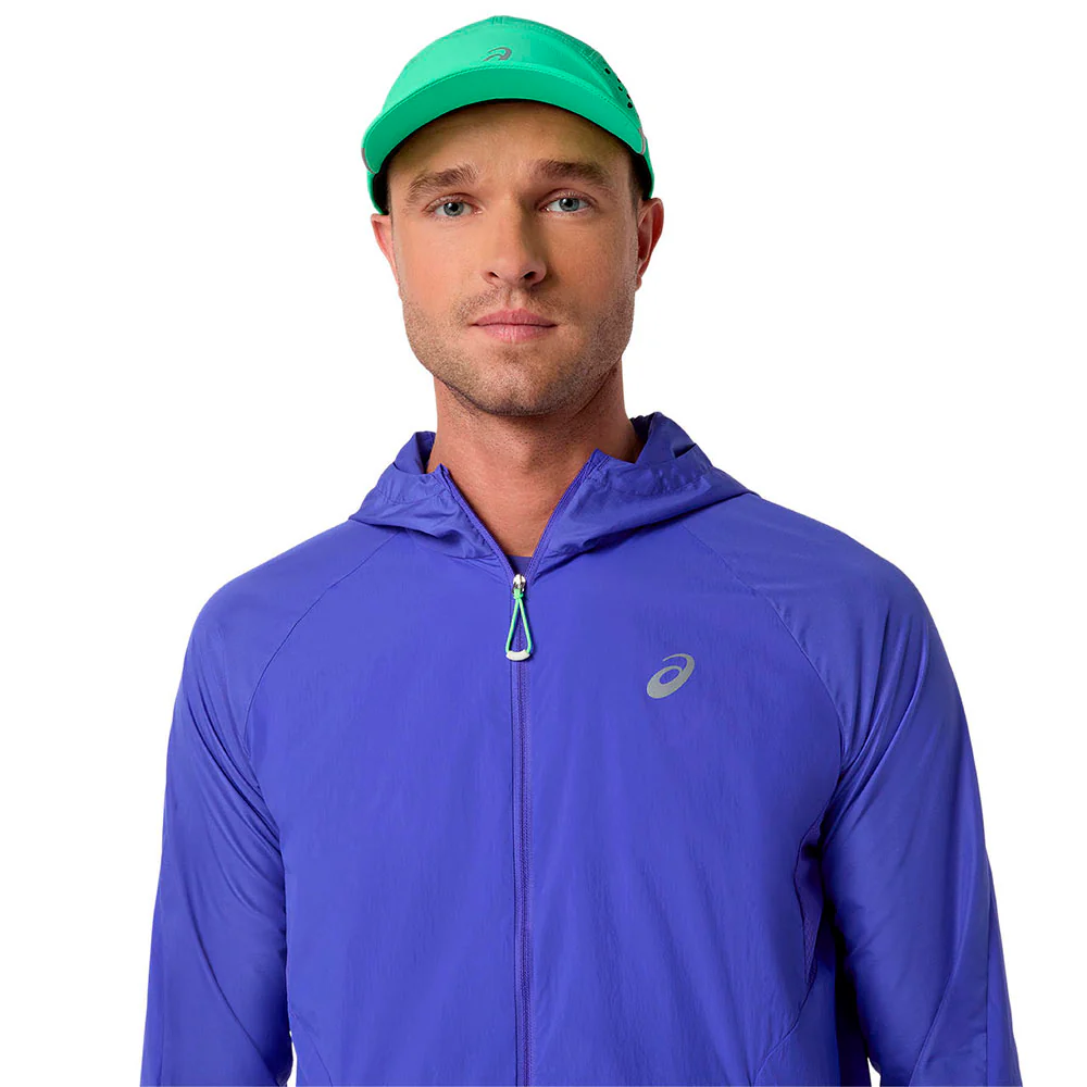 CHAQUETA CORTAVIENTOS ASICS ROAD - Cobalt Burst / Illuminate Green - Image 15