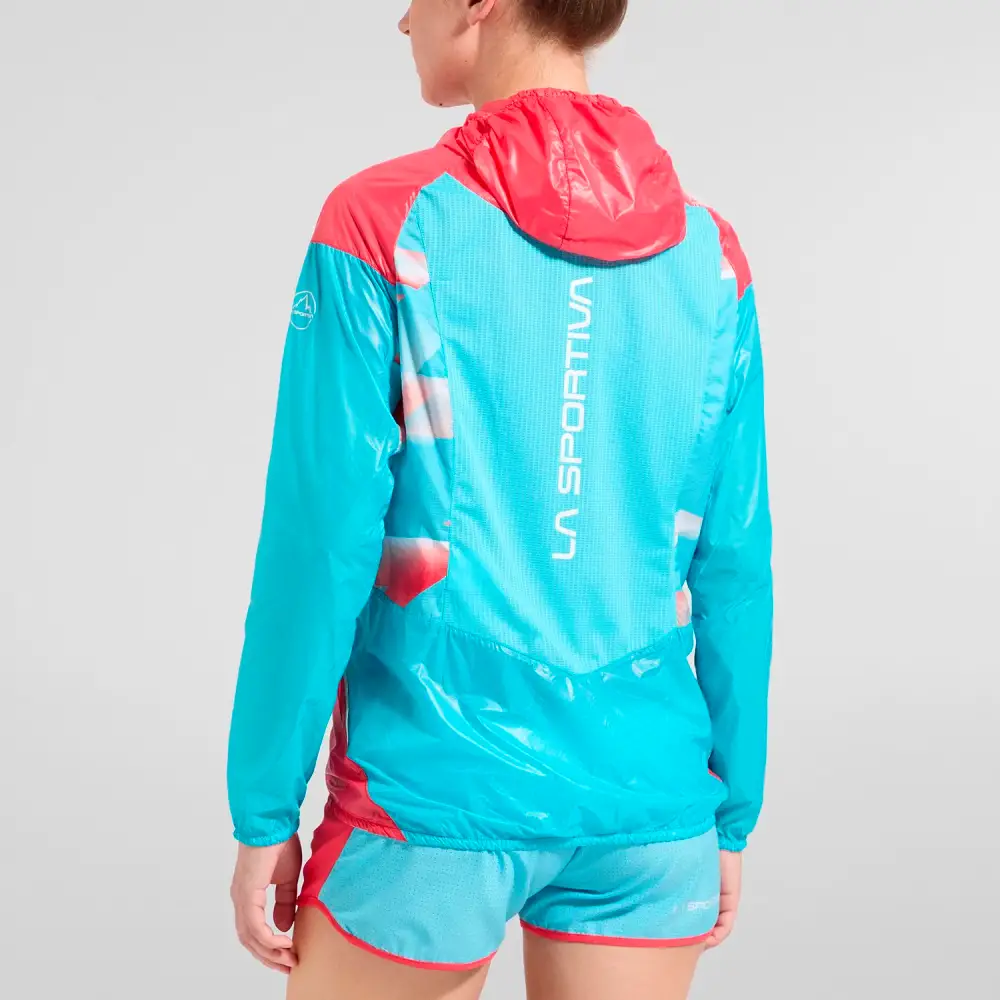CHAQUETA CORTAVIENTOS LA SPORTIVA BRIZA WINDBREAKER MUJER - Hibiscus / Malibu Blue - Image 2