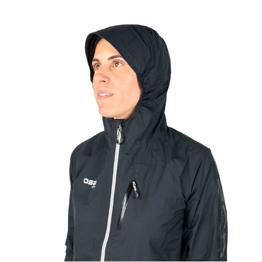 CHAQUETA IMPERMEABLE OS2O O2 WATERPROOF TRAIL SPEED ZIP 30K MUJER - All Black - Image 10