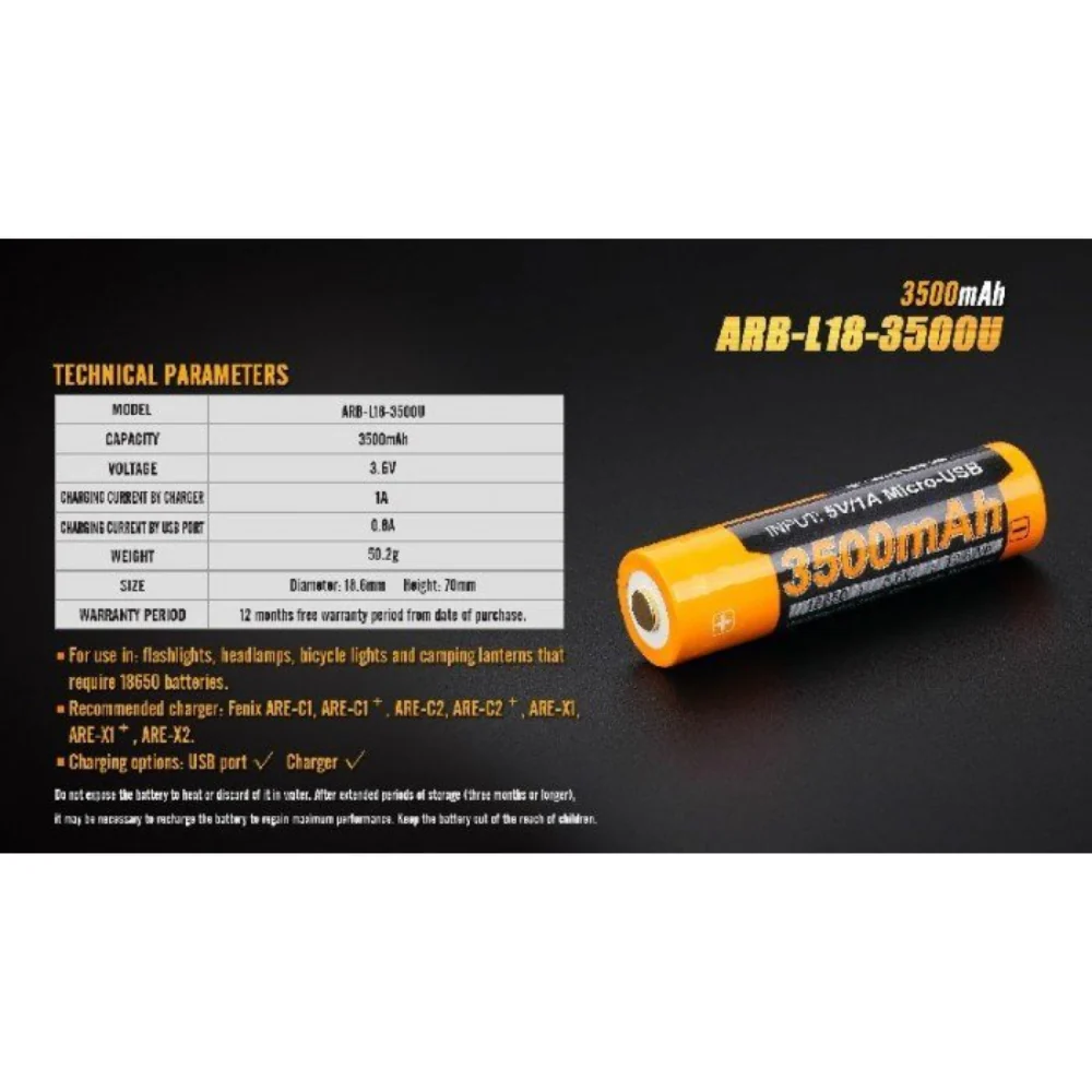 BATERÍA FENIX 18650 3500 mAh - Image 4