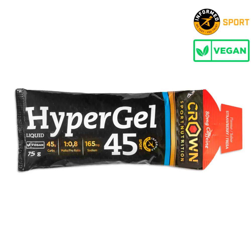 GEL ENERGÉTICO CROWN HYPERGEL 45 - Cafeína 80mg - Fresa