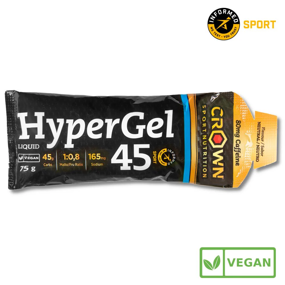GEL ENERGÉTICO CROWN HYPERGEL 45 - Cafeína 80mg - Neutro