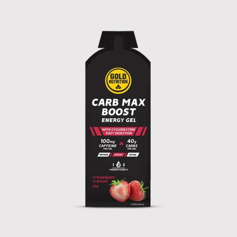 GEL ENERGÉTICO GOLD NUTRITION CARB MAX - Fresa - 100mg cafeína