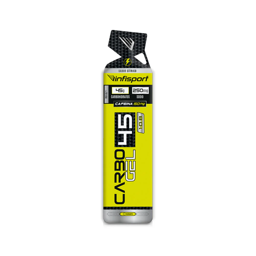 GEL ENERGÉTICO INFISPORT CARBO GEL 45 - Cafeína 150mg - Cítrico