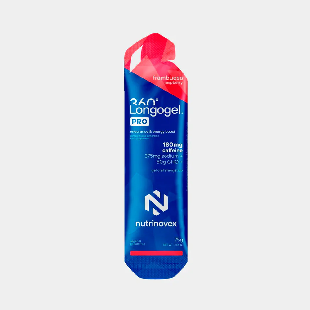 GEL ENERGÉTICO NUTRINOVEX LONGOGEL 360 PRO - Cafeína 180mg - Frambuesa