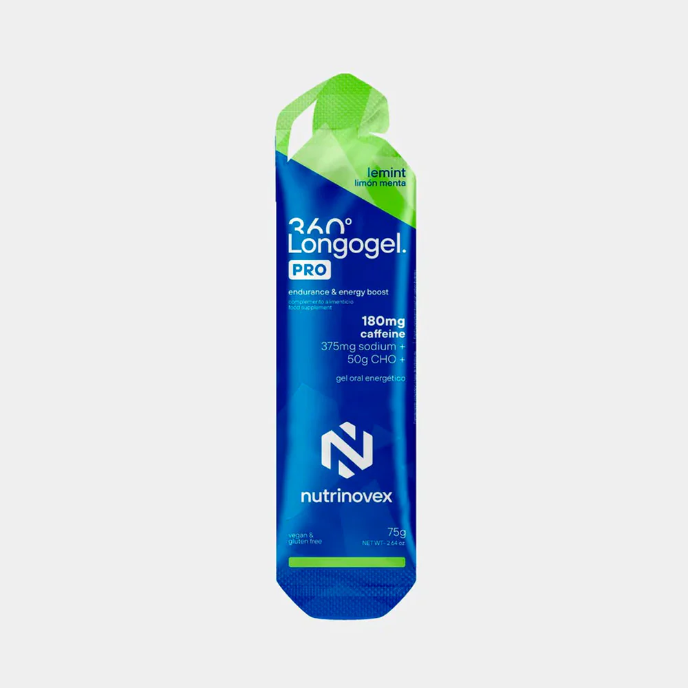 GEL ENERGÉTICO NUTRINOVEX LONGOGEL 360 PRO - Cafeína 180mg - Limón y menta
