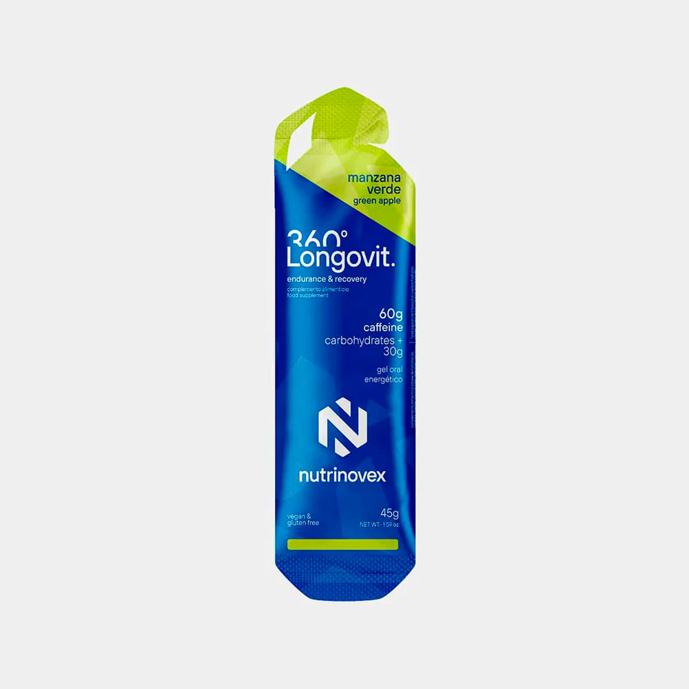 GEL ENERGÉTICO NUTRINOVEX LONGOVIT 360 - Cafeína 60mg - Manzana Verde